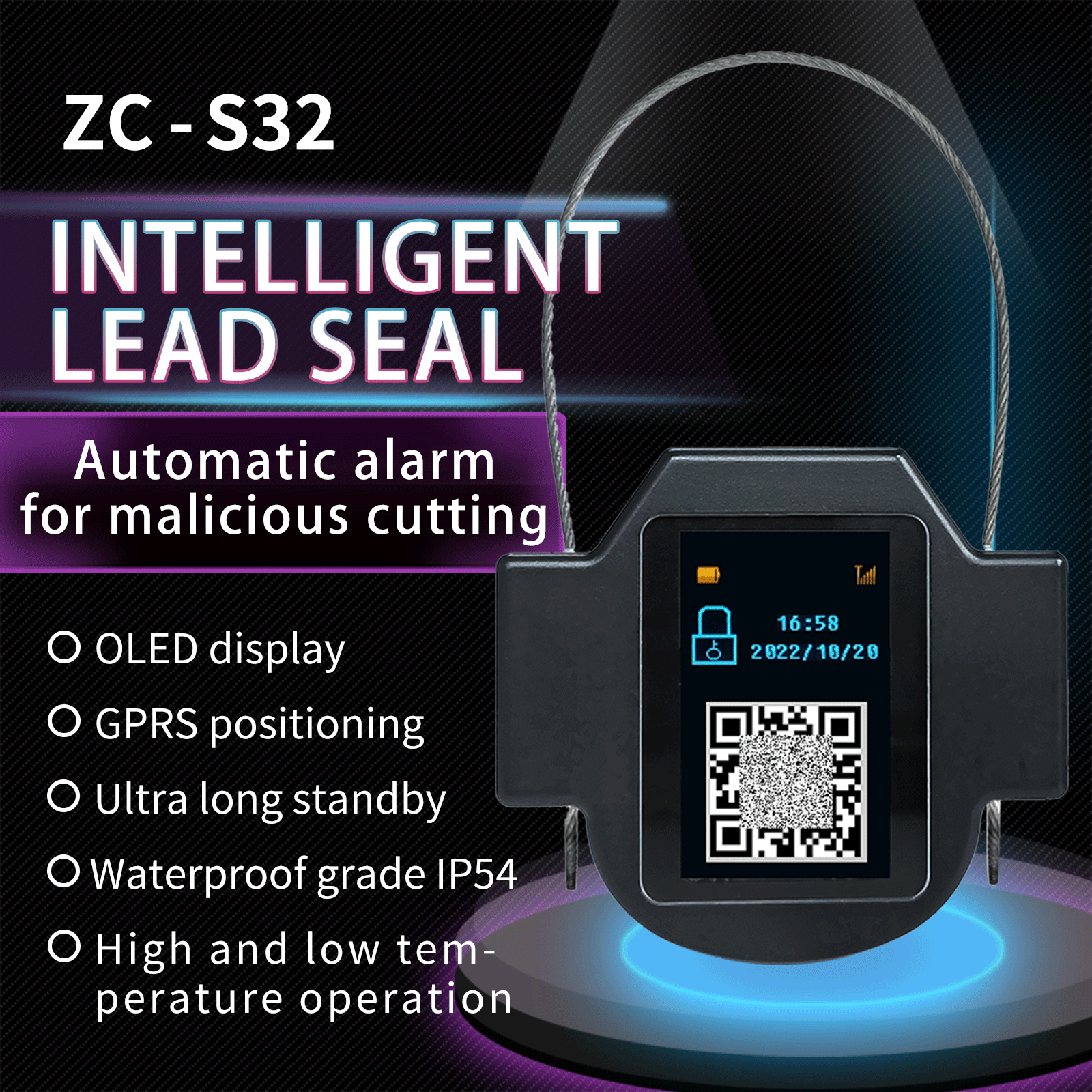 Smart Lock 4G Electronic Container Truck Tracking IOT padlock-ZC-32