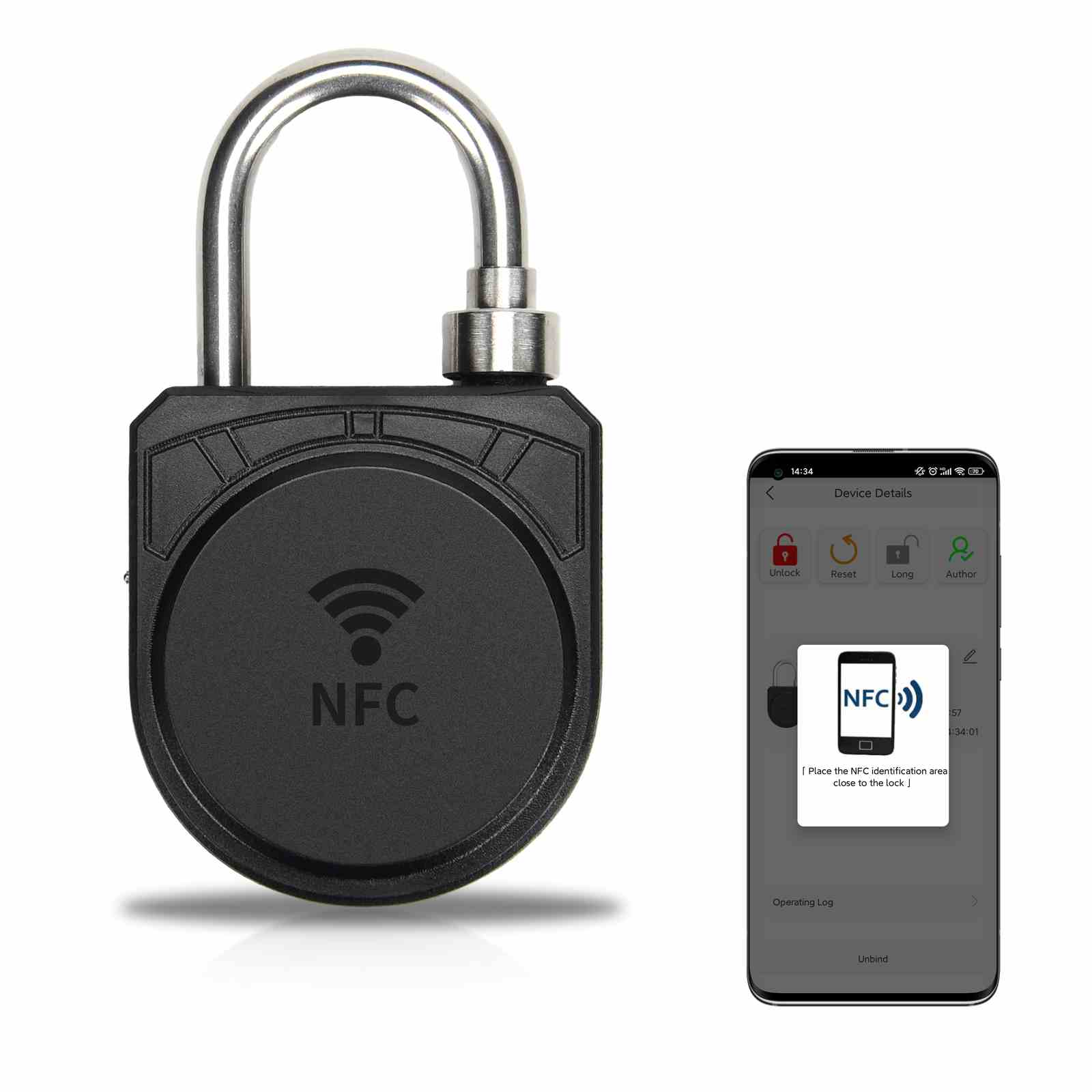 Cerradura inteligente sin batería sin llave con candado NFC ZC-N70