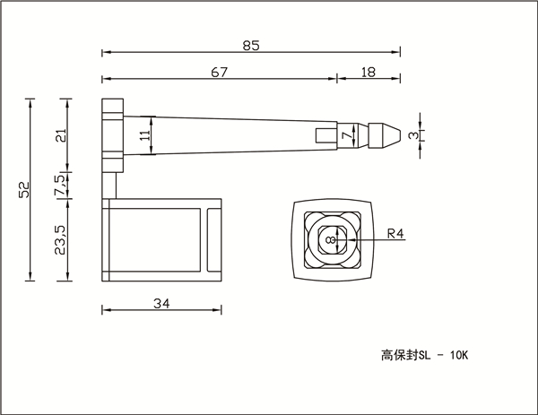 Dimension of SL-10K bolt seal